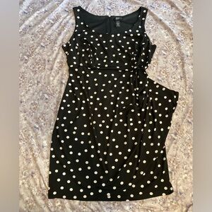 MSK Black and White Asymmetrical Polka Dot Dress